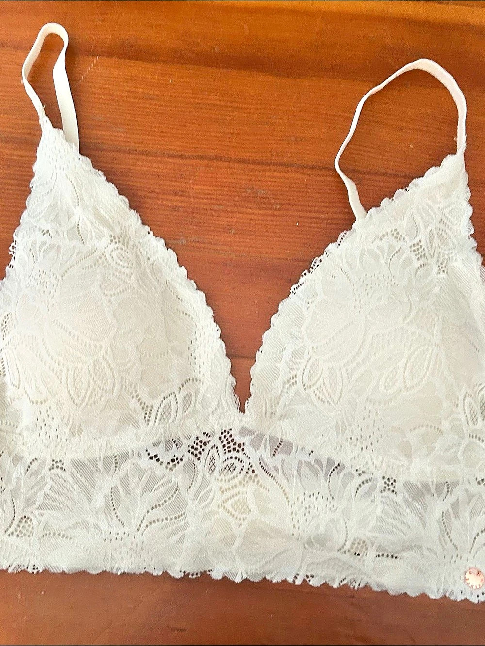 Danskin White Lace Bralette Like New